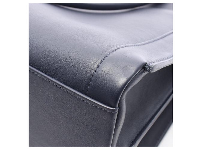 Borsa a mano in pelle blu navy Yves Saint Laurent - vista 7