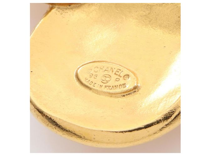 Broche Chanel Coco Mark Clover banhado a ouro Dourado - vista 3