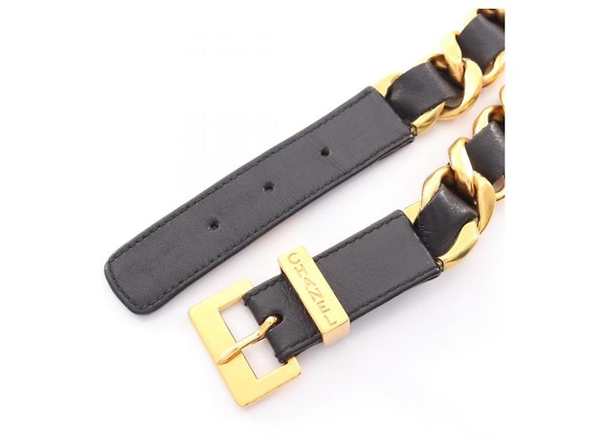Timeless Chanel Gürtel mit Kette in Schwarz und Gold Golden - Ansicht 3