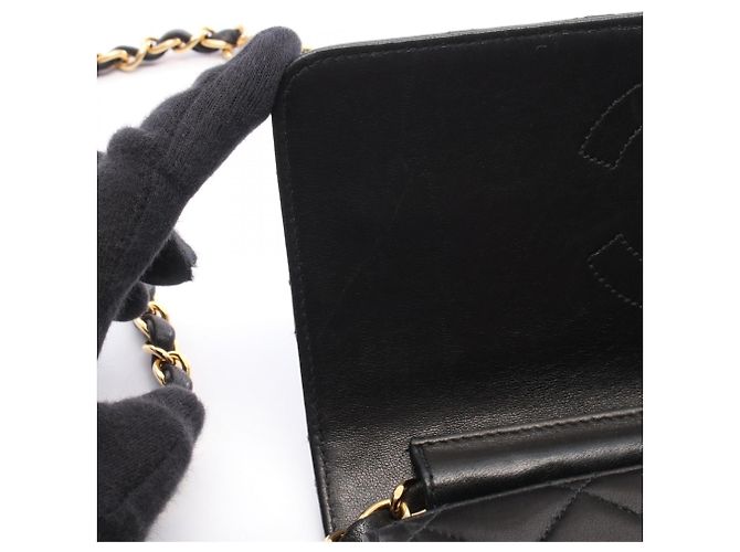 Borsa a tracolla Chanel Matelassé Single Flap Nero - vista 6