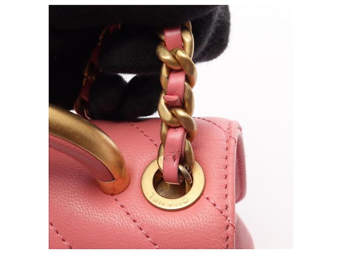 Borsa a mano e a tracolla 2-Way Chanel Chevron V-stitch Top Handle Rosa - vista 11