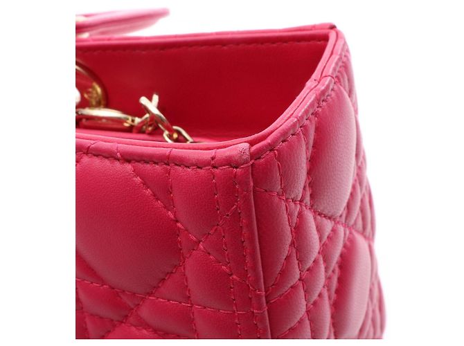 Borsa a 2 modi Christian Dior Lady Large Cannage Rosa - vista 11