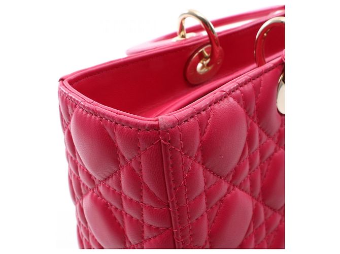Borsa a 2 modi Christian Dior Lady Large Cannage Rosa - vista 12