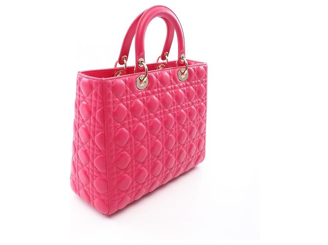 Borsa a 2 modi Christian Dior Lady Large Cannage Rosa - vista 2