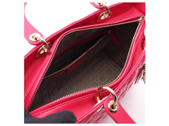 Borsa a 2 modi Christian Dior Lady Large Cannage Rosa - vista 3