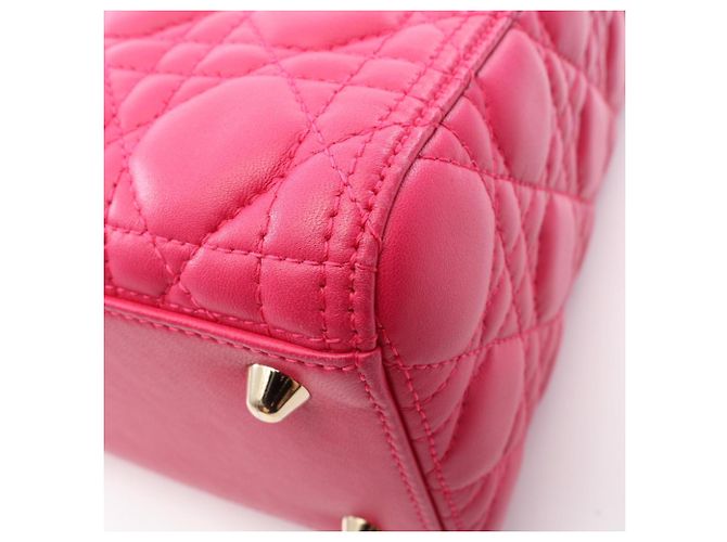 Borsa a 2 modi Christian Dior Lady Large Cannage Rosa - vista 5