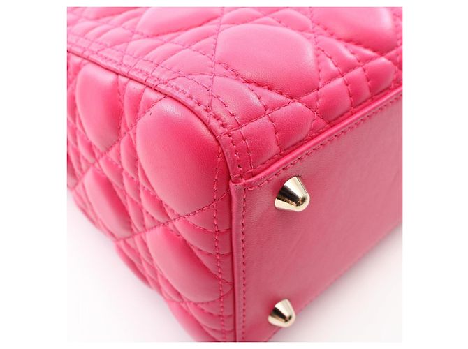 Borsa a 2 modi Christian Dior Lady Large Cannage Rosa - vista 6