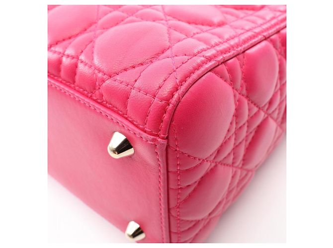 Borsa a 2 modi Christian Dior Lady Large Cannage Rosa - vista 7