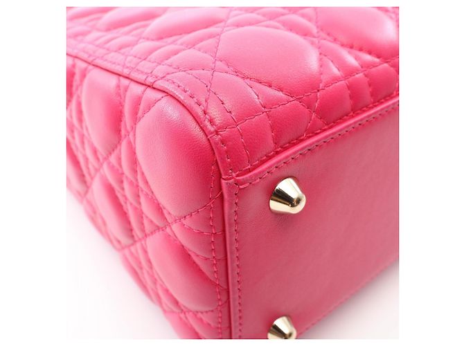 Borsa a 2 modi Christian Dior Lady Large Cannage Rosa - vista 8