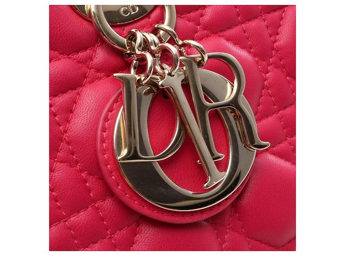 Borsa a 2 modi Christian Dior Lady Large Cannage Rosa - vista 9
