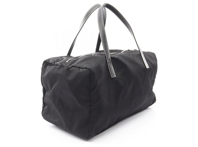 Borsa Tote Prada in nylon nero e pelle - vista 2