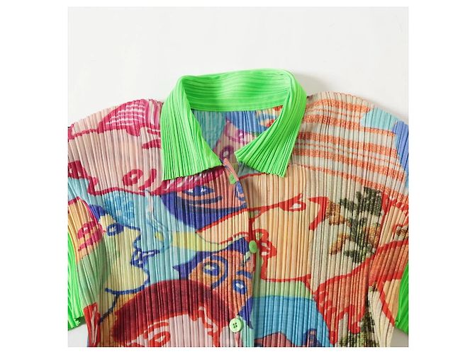 T-shirt Pleats Please multicolor Polyster M Verde - vista 4