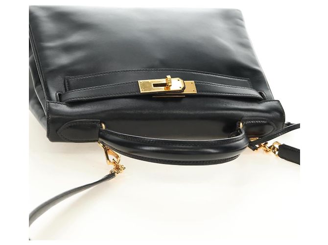 Hermès Hermes Kelly Black Box Calf con Hardware Gold 28 Nero - vista 7
