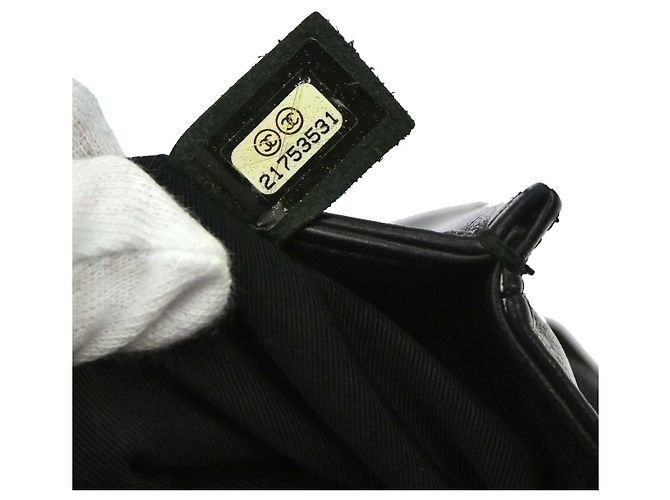 Chanel Boy Flap 3D Pleated Leather Old Medium Nero - vista 5