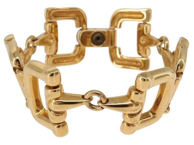 Bracciale GUCCI Horsebit in metallo Oro Auth 191123M D'oro - vista 2