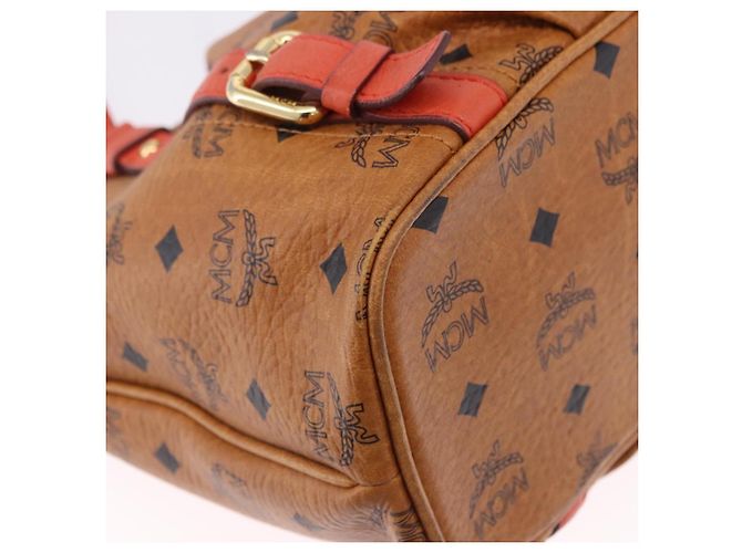 Bolsa Tote MCM Vicetos em PVC e couro marrom com detalhes dourados 2way Auth ki6729A - vista 15
