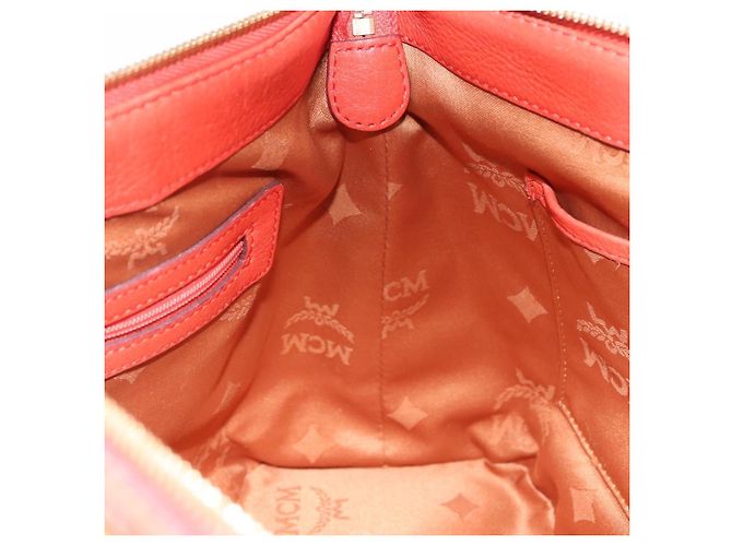 Bolsa Tote MCM Vicetos em PVC e couro marrom com detalhes dourados 2way Auth ki6729A - vista 20