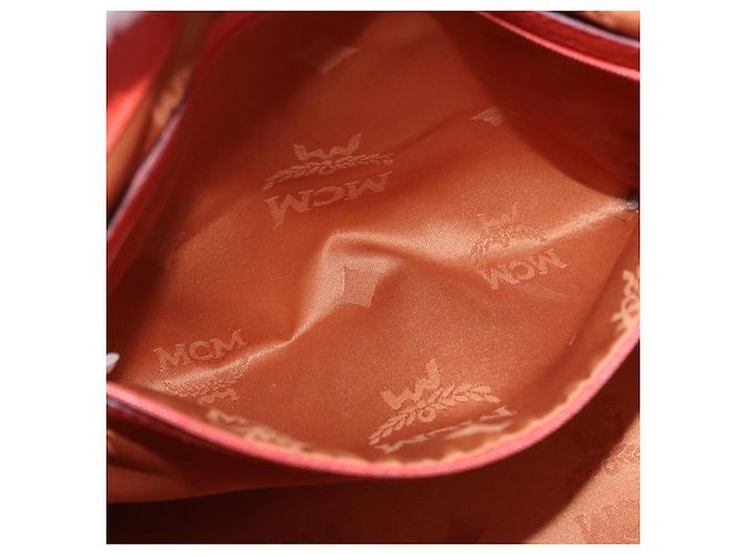 Bolsa Tote MCM Vicetos em PVC e couro marrom com detalhes dourados 2way Auth ki6729A - vista 23