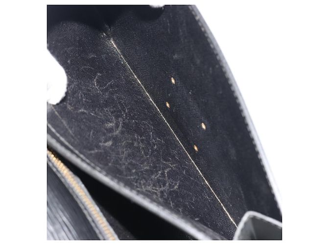LOUIS VUITTON Epi Serie Dragonne Clutch Bag Black Noir M52612 LV Auth ep15521 Nero - vista 22