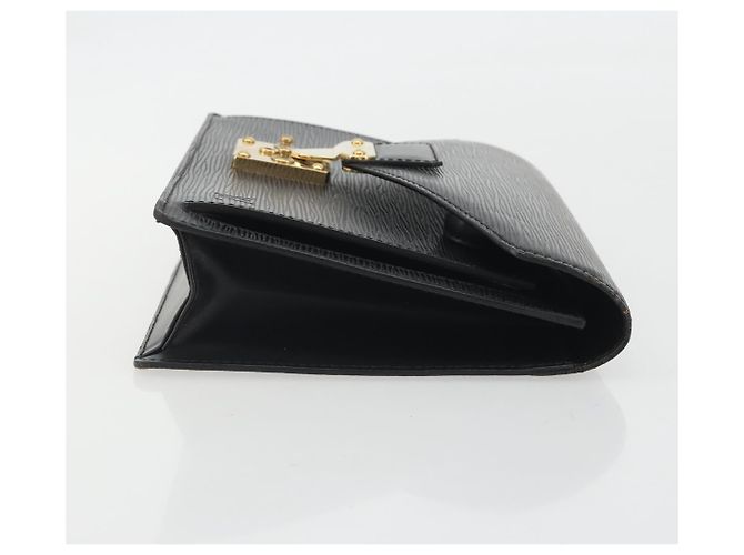 LOUIS VUITTON Epi Serie Dragonne Clutch Bag Black Noir M52612 LV Auth ep15521 Nero - vista 3