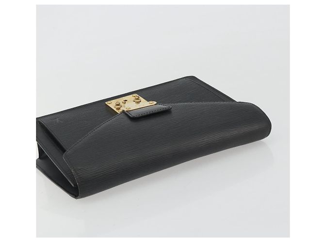 LOUIS VUITTON Epi Serie Dragonne Clutch Bag Black Noir M52612 LV Auth ep15521 Nero - vista 5