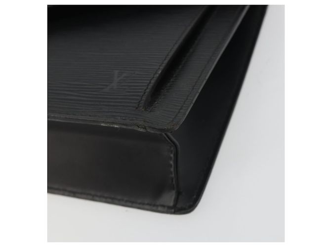 LOUIS VUITTON Epi Serie Dragonne Clutch Bag Black Noir M52612 LV Auth ep15521 Nero - vista 7