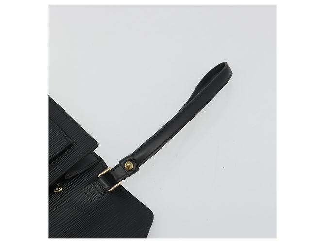 LOUIS VUITTON Epi Serie Dragonne Clutch Bag Black Noir M52612 LV Auth ep15521 Nero - vista 8