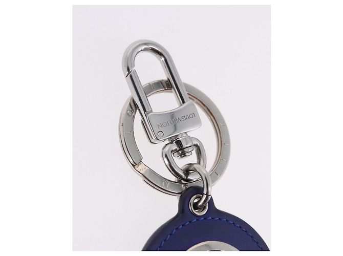 LOUIS VUITTON Portachiavi LV Padded Circle Metal Blue Silver M00744 Auth ka5451 - vista 4