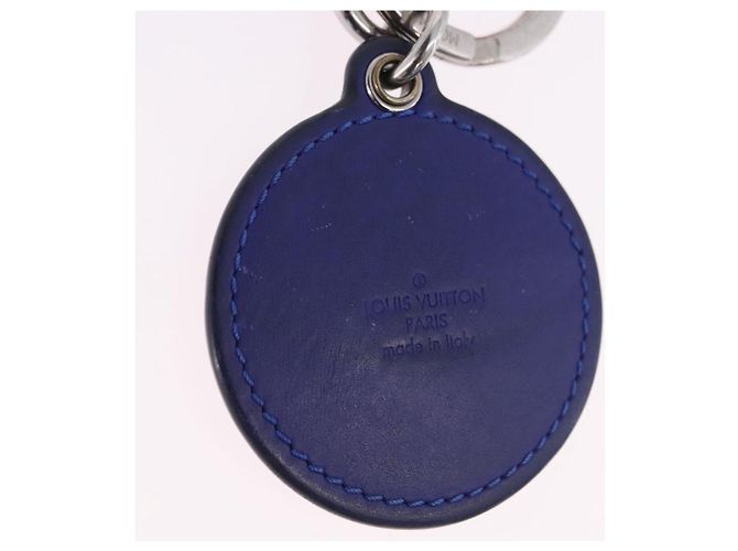 LOUIS VUITTON Portachiavi LV Padded Circle Metal Blue Silver M00744 Auth ka5451 - vista 6