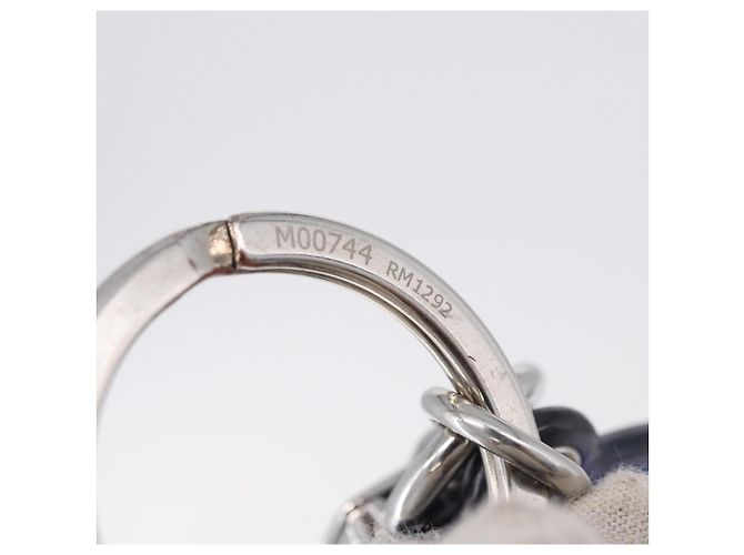 LOUIS VUITTON Portachiavi LV Padded Circle Metal Blue Silver M00744 Auth ka5451 - vista 8