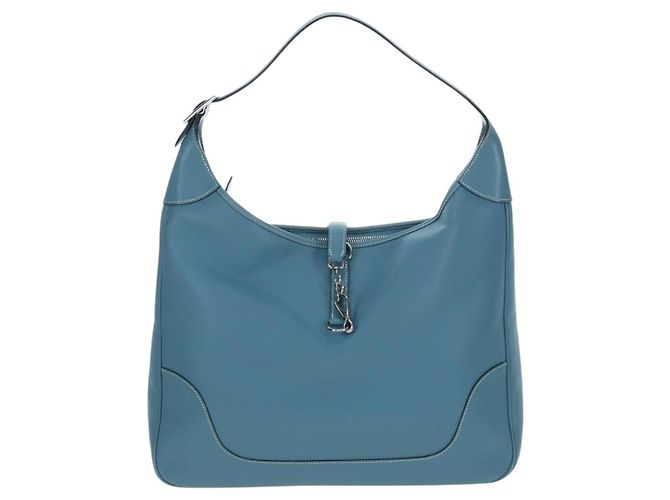 Hermès HERMES Trim 38 Borsa a tracolla in pelle azzurro chiaro argento Auth 191823M Blu chiaro - vista 13