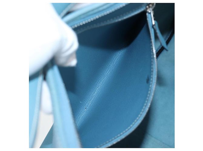 Hermès HERMES Trim 38 Borsa a tracolla in pelle azzurro chiaro argento Auth 191823M Blu chiaro - vista 28