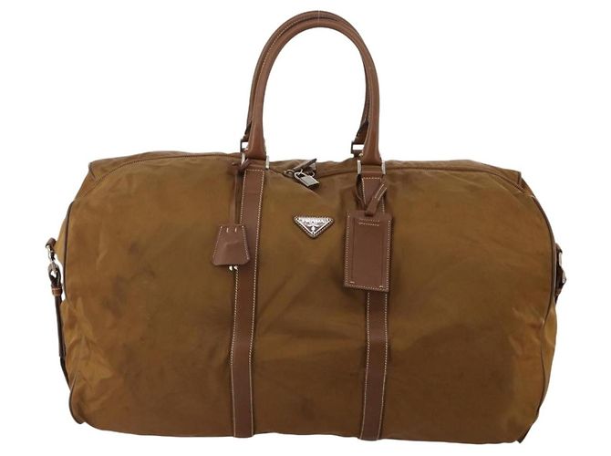Borsa Boston PRADA Nylon 2way Marrone Argento Auth 189699 - vista 13