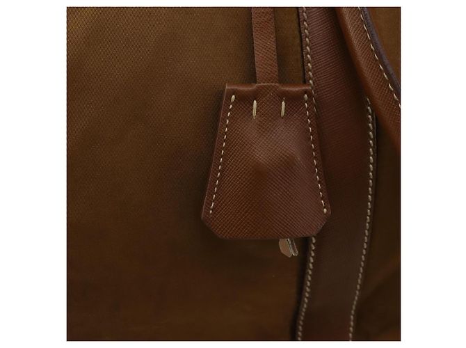 Borsa Boston PRADA Nylon 2way Marrone Argento Auth 189699 - vista 21