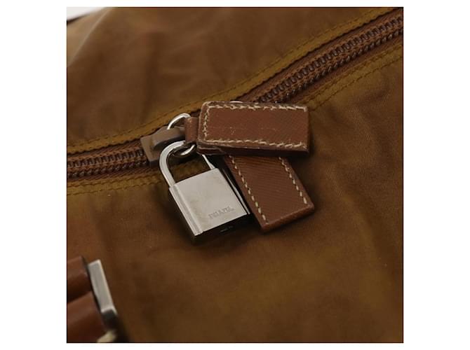 Borsa Boston PRADA Nylon 2way Marrone Argento Auth 189699 - vista 22