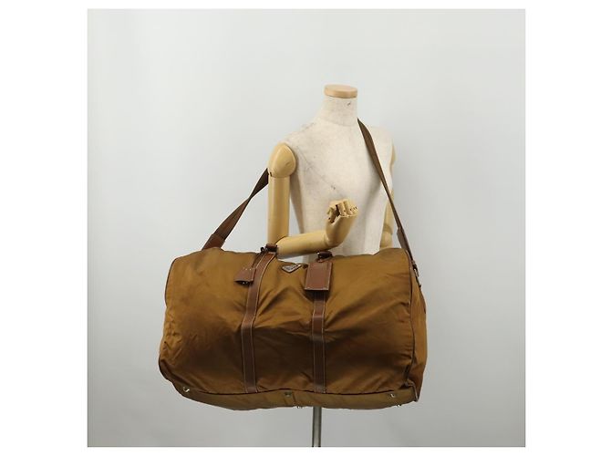 Borsa Boston PRADA Nylon 2way Marrone Argento Auth 189699 - vista 29