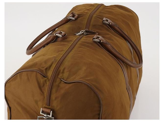Borsa Boston PRADA Nylon 2way Marrone Argento Auth 189699 - vista 6