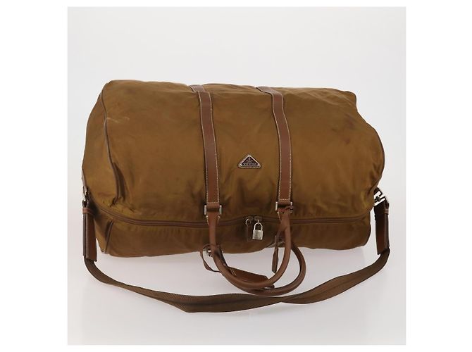 Borsa Boston PRADA Nylon 2way Marrone Argento Auth 189699 - vista 7
