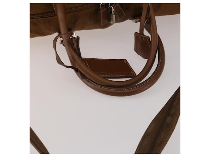 Borsa Boston PRADA Nylon 2way Marrone Argento Auth 189699 - vista 8