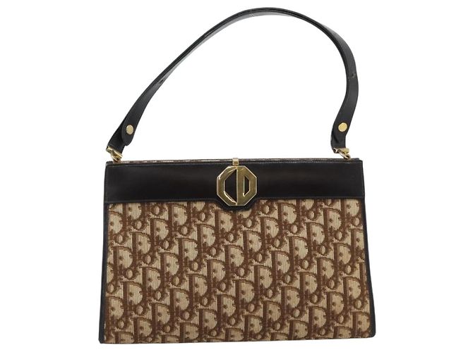 Borsa a tracolla Christian Dior Trotter Canvas Beige Oro Autentica 193146 D'oro - vista 13
