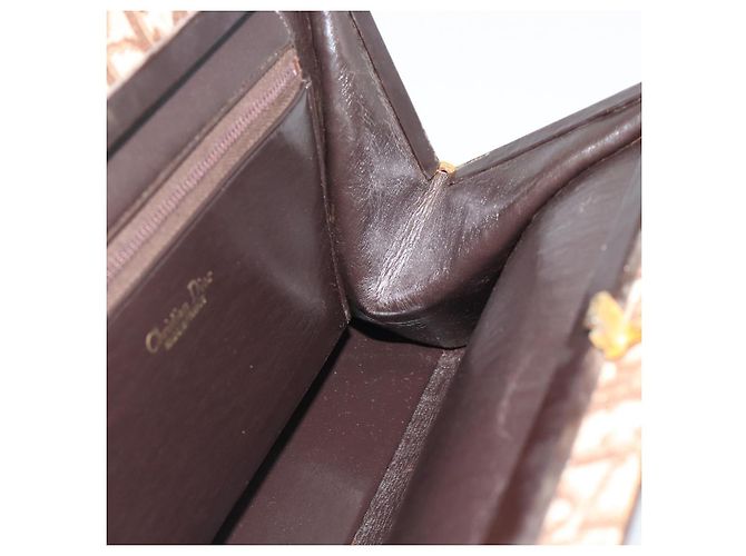 Borsa a tracolla Christian Dior Trotter Canvas Beige Oro Autentica 193146 D'oro - vista 17