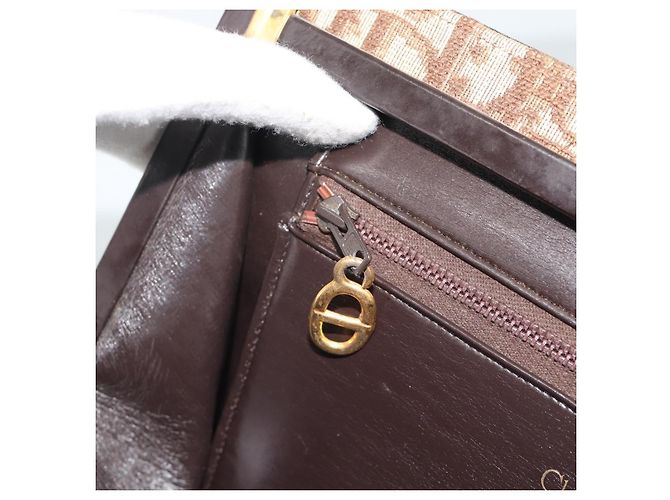 Borsa a tracolla Christian Dior Trotter Canvas Beige Oro Autentica 193146 D'oro - vista 19