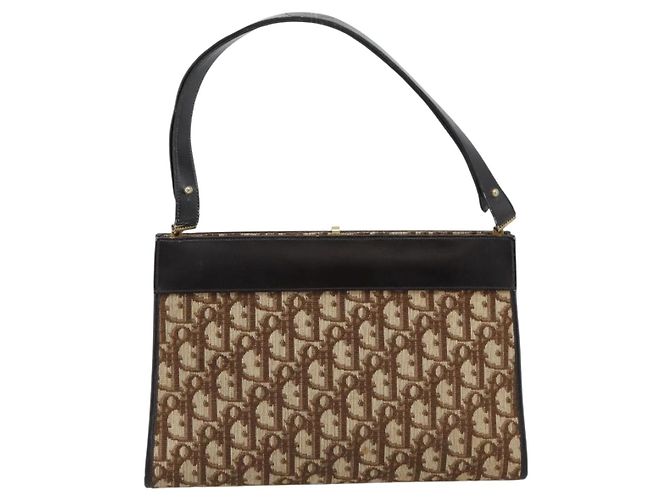Borsa a tracolla Christian Dior Trotter Canvas Beige Oro Autentica 193146 D'oro - vista 2