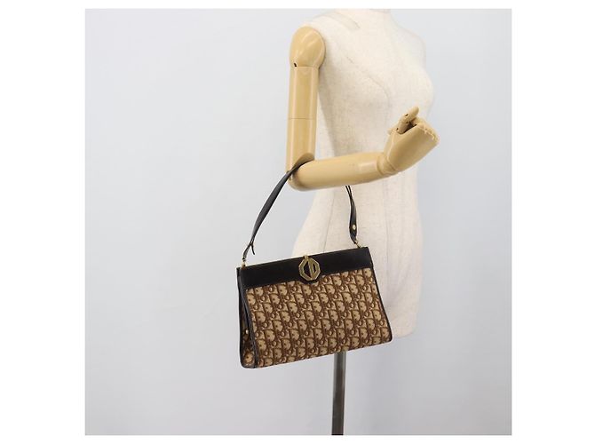 Borsa a tracolla Christian Dior Trotter Canvas Beige Oro Autentica 193146 D'oro - vista 20