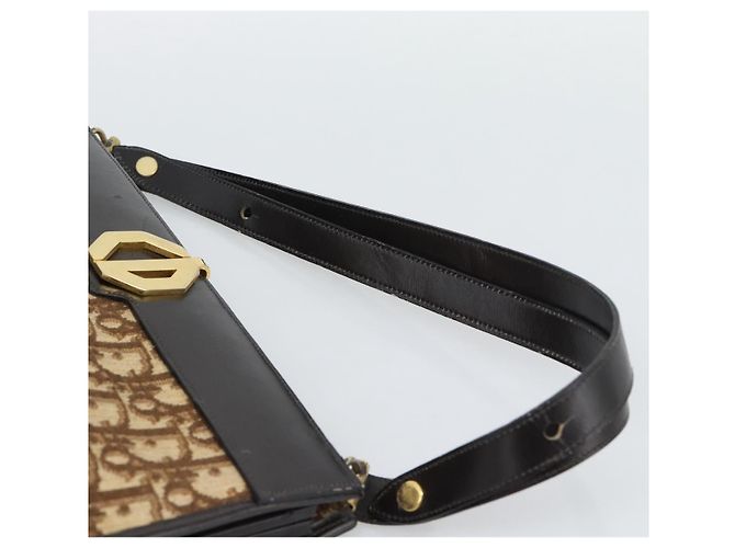Borsa a tracolla Christian Dior Trotter Canvas Beige Oro Autentica 193146 D'oro - vista 8