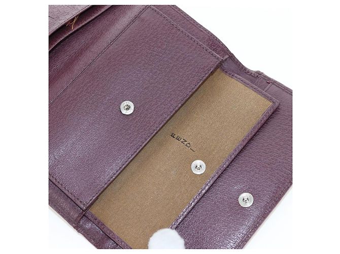 FENDI Zucca Canvas Trifold Wallet Nylon Leather Bordeaux Silver Auth am12141V - view 10