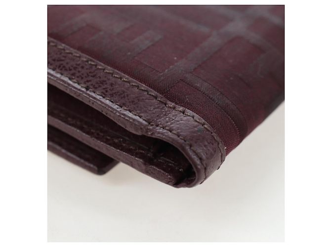 FENDI Zucca Canvas Trifold Wallet Nylon Leather Bordeaux Silver Auth am12141V - view 15
