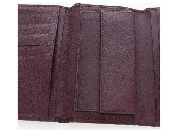 FENDI Zucca Canvas Trifold Wallet Nylon Leather Bordeaux Silver Auth am12141V - view 18