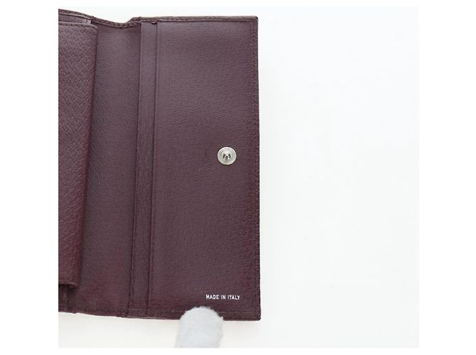 FENDI Zucca Canvas Trifold Wallet Nylon Leather Bordeaux Silver Auth am12141V - view 19