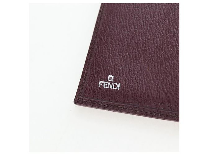 FENDI Zucca Canvas Trifold Wallet Nylon Leather Bordeaux Silver Auth am12141V - view 21